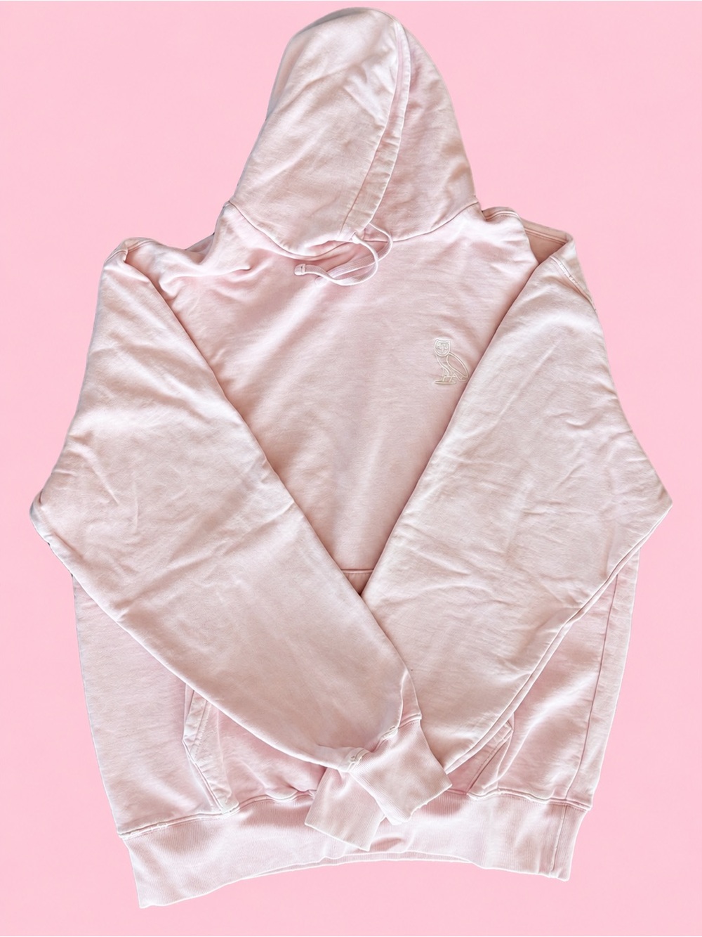 OVO Womenโs Classic Owl Hoodie Blush Pink Drake Octoberโs Very Own
